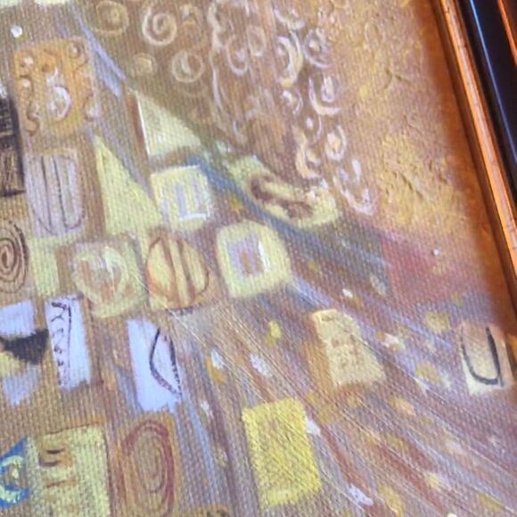 HAND PAINTED 21” Canvas Framed of Gustav Klimt.. - Picture 3 of 16